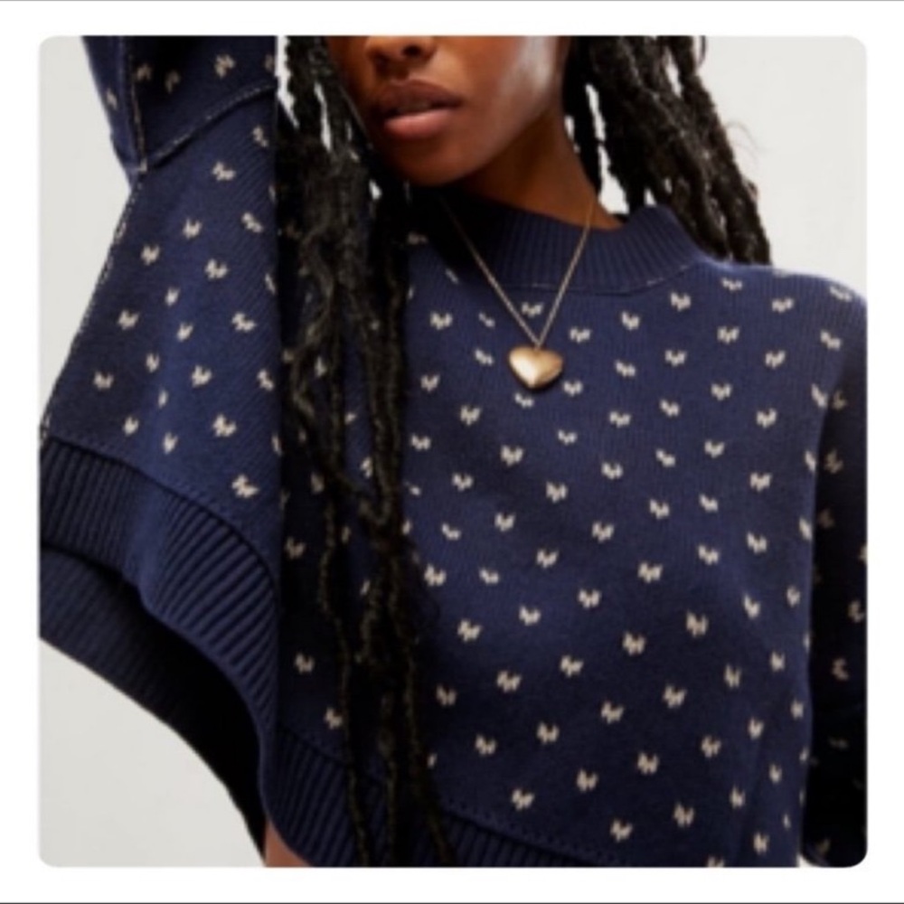 Free People EASY STREET PATTERNED CROP SWEATER - Picture 7 of 13